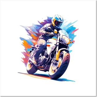 Motorcycle In Watercolor Style - Ai Art Posters and Art